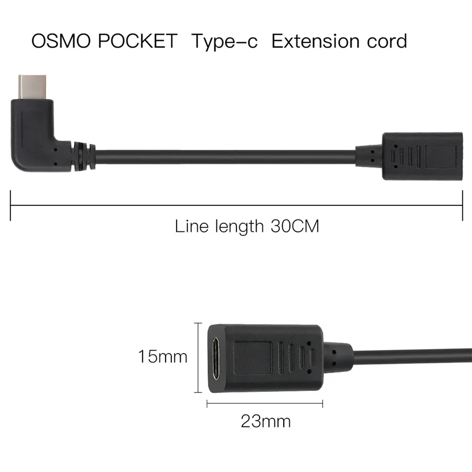 Удлинительный кабель для смартфона DJI OSMO Lightnin/type C/Micro USB порт адаптация шнура зарядный кабель адаптация Iphone/samsung - Цвет: Type-C 30cm