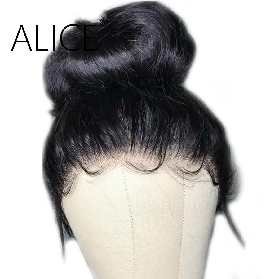 

ALICE 150% Density 360 Lace Frontal Wig With Baby Hair Pre Plucked Straight Wig For Women Remy Hair Brazilian Wigs 360 Wigs