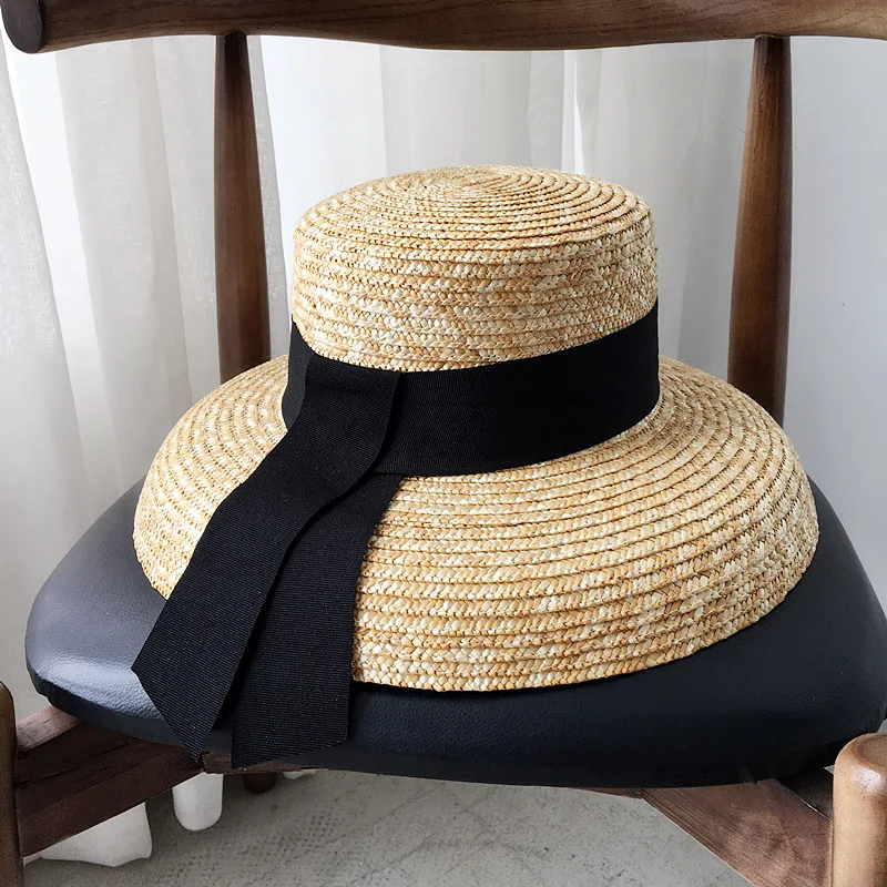 01904-jiejia201901 соломенная Новая Летняя женская кепка в стиле Хепберн на плоской подошве, женская пляжная шляпа для отдыха и отдыха