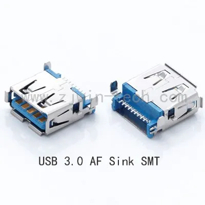 

100PCS High-Speed USB 3.0 Connector AF Sink 2.2 SMT Type USB socket for Computer Charging Port