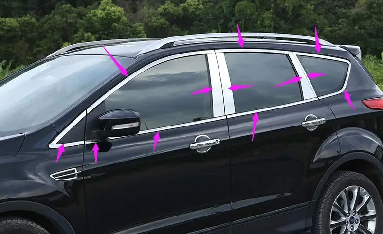 

For Ford Escape KUGA window trim cover Exterior stainless steel body decoration chrome styling products 2013-2015