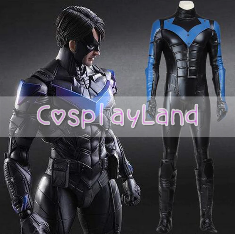 

Batman Nightwing Cosplay Costume Arkham City Richard John Dick Grayson Suit Halloween Cosplay Costume Custom Made Jumpsuit