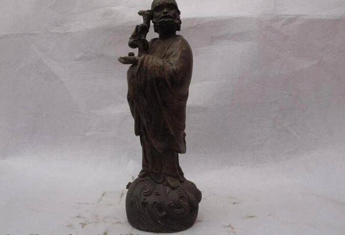 

Collectible bronze lion statue S0618 11 Tibetan Buddhism Bronze copper Monk Arhat Bodhidharma Dharma Buddha Statue (B0328)
