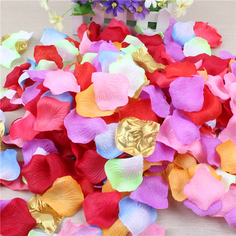 1000Pcs Red Fake Silk Rose Petals Leaves Wedding Flower Party Wedding Decoration