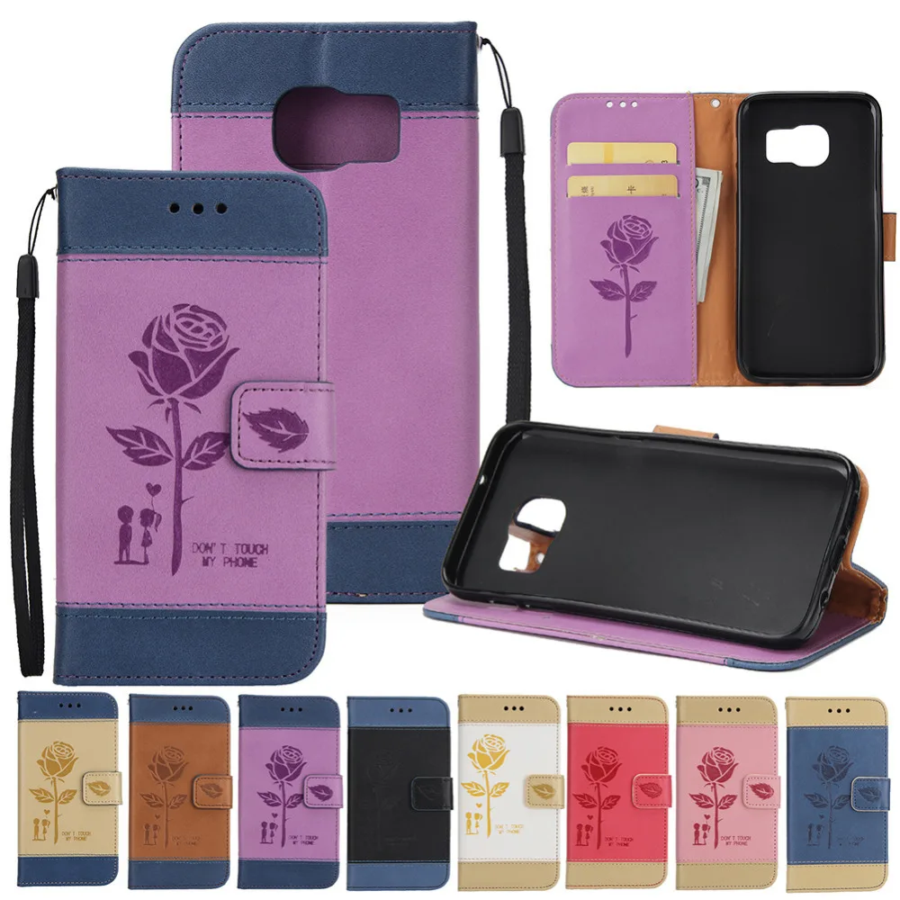 Wallet Case Flip Leather Cover for Samsung Galaxy S7 Edge Phone Magnet Kickstand Feature w/ Hand Strap &amp Card Slots | Мобильные