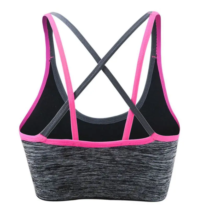 Wireless Contrast Blue White Strappy Back Sports bra For Small Chest Low Support Padded Yoga Bra Cute Crop Top