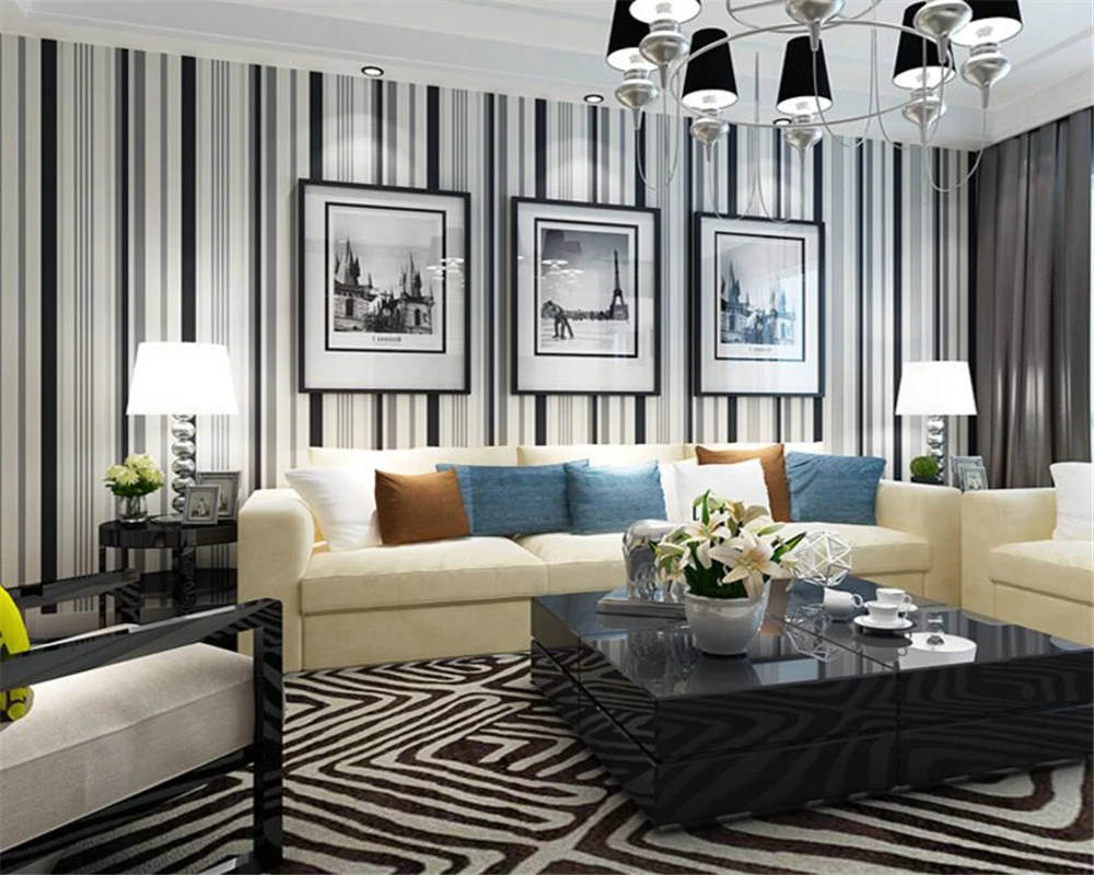 Online Beibehang Wallpaper For Walls Modern Black White Online Beibehang Wallpaper For Walls Modern Black White Stripe Bedroom Sitting Room Dining Installs Aliexpress