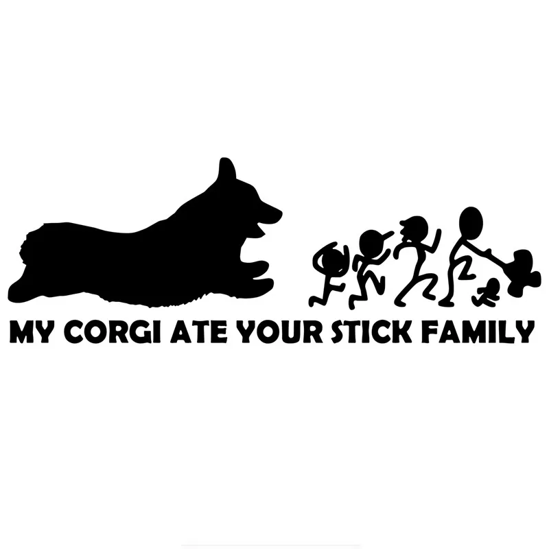 

dog my corgi ate your stick family For Auto Car/Bumper/Window Vinyl Decal Sticker Decals DIY Decor CT1167