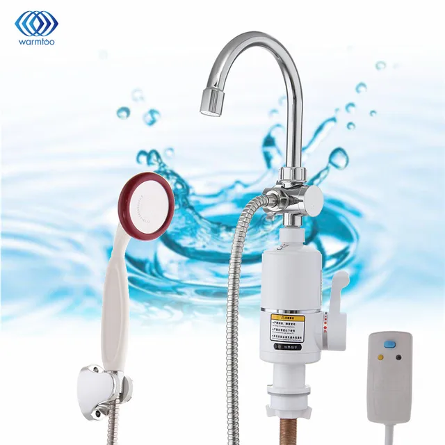 Cheap 3000W Instant Tankless Electric Water Heater Faucet Tap Leakage Protection 360 Rotatable Single Handle Single Hole Kitchen