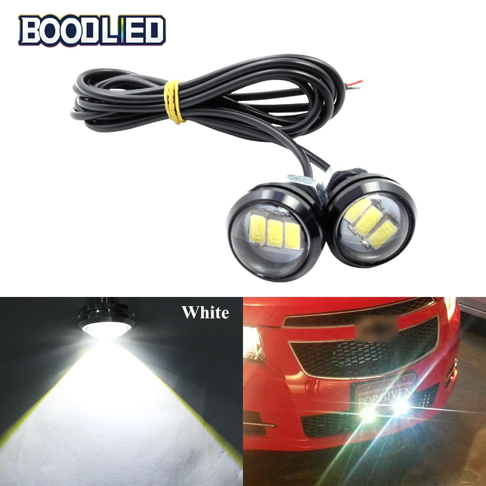 

2pcs 23mm Eagle Eye LED Daytime Running Lights 3 Chips 5730 SMD Car DRL Fog Lamp Parking Motorcycle Screw Lamp Car Styling 12V