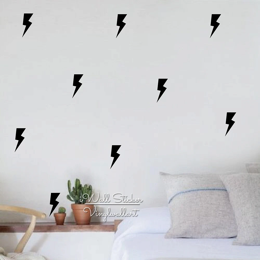 

Lightning Wall Sticker Lightning Pattern Wall Decals DIY Pattern Wall Sticker Kids Room Modern Decors Cut Vinyl Stickers P11