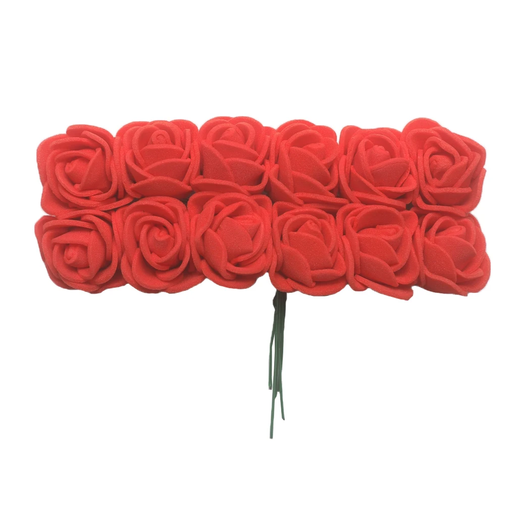 144pcs Artificial Miniature Roses Foam Rose Flower Wedding Bouquet DIY Craft Decor Party Favor Home Ornament Photo Props