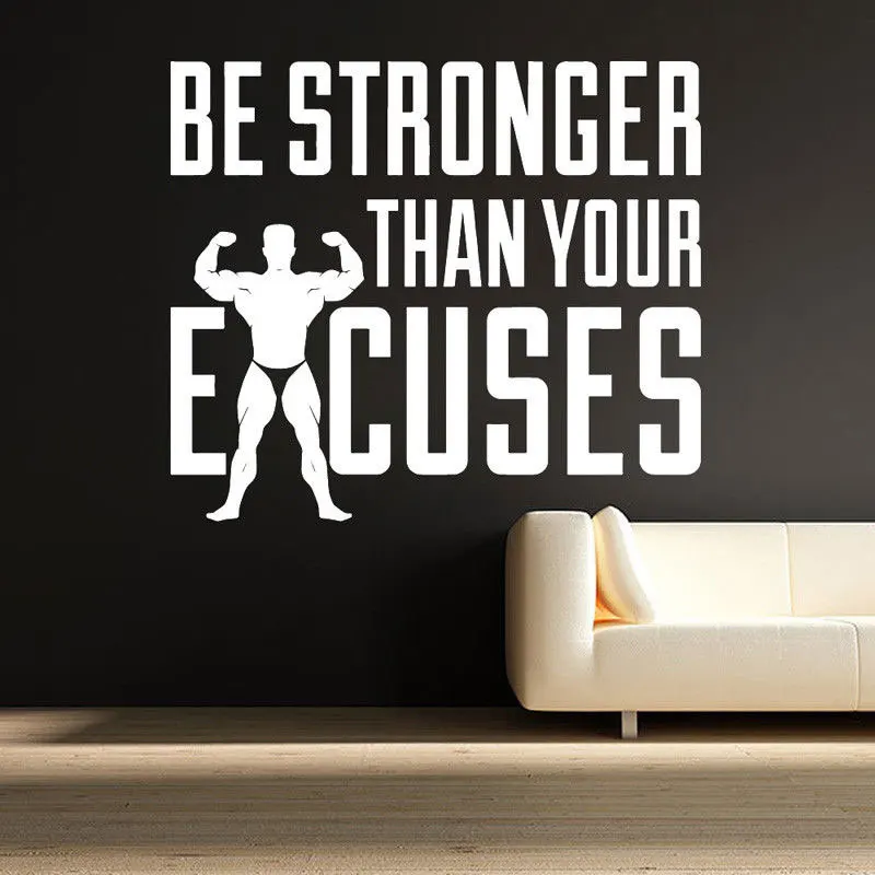 

Motivational personality slogan wall applique sports fitness poster detachable vinyl wall stickers gym decoration mural 3A12