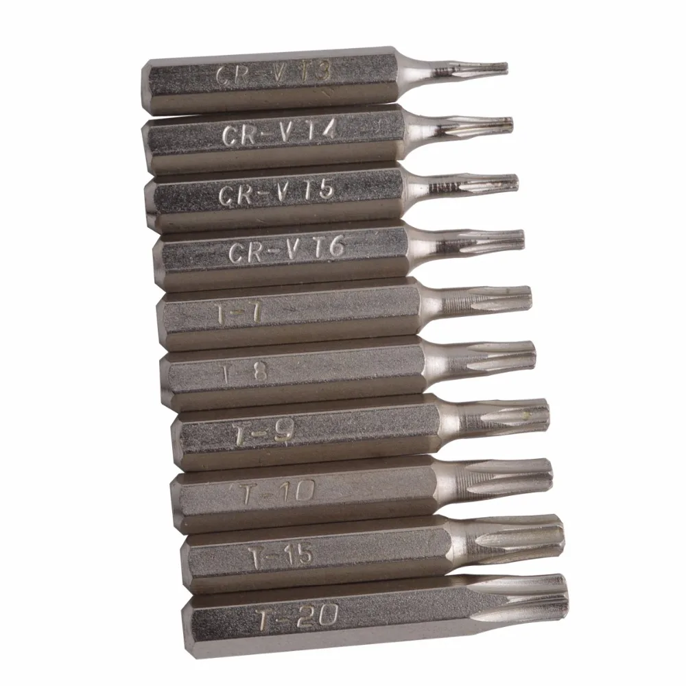 

50 Sets Torx Bit Set Including T3,T4,T5,T6,T7,T8,T9,T10,T15,T20(T6-T20 Security torx)