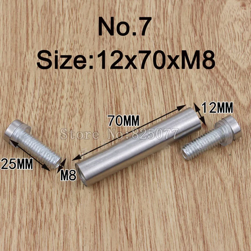 DHL Diameter 12x70mm 200PCS Stainless Steel Double Head Hollow Screw Acrylic Billboard Advertisement Fixing KF998 | Обустройство дома