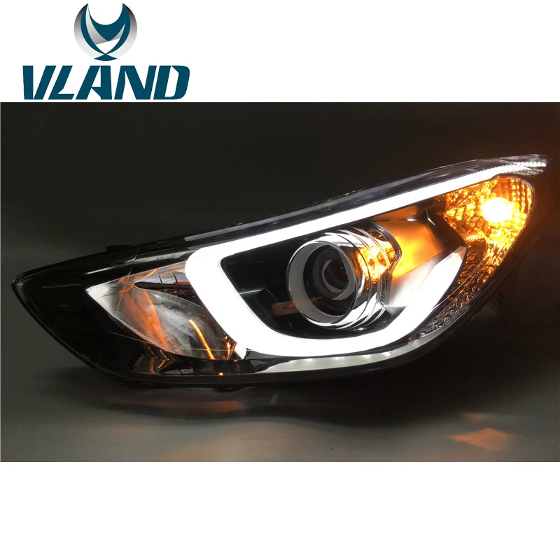 VLAND фабрика для автомобиля фара hyundai Elantra 2012 2013 2014 светодиодный на панель DRL H7 Xenon