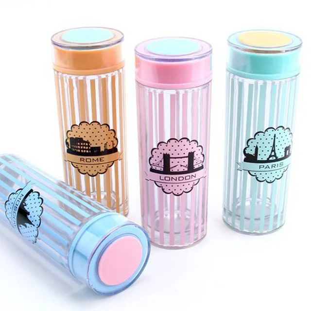 Korean Style Plastic Water Bottle/Space Cup Thermal Insulation Transparent Plastic Cups Thermos