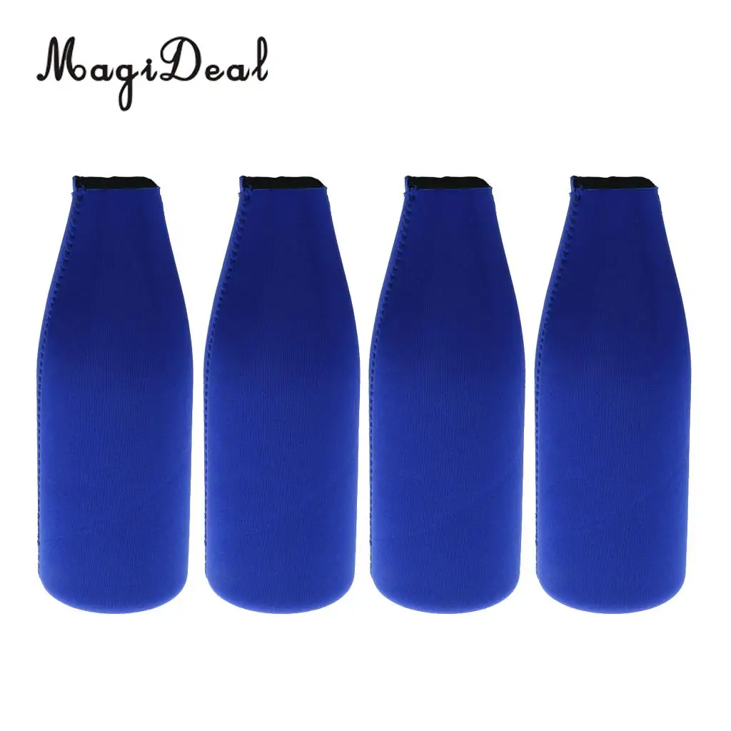 MagiDeal 4pcs/Lot Neoprene Beer Bottle Cooler Beverage Sleeve Holder Hens Night Party Favour Blue