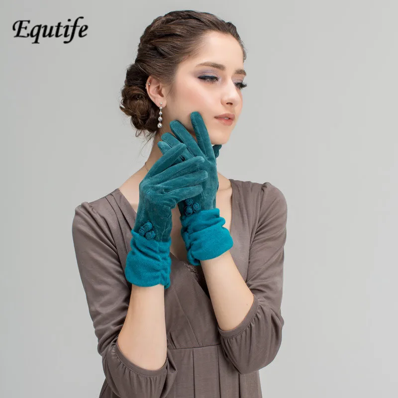 New Designer High grade Women Pigskin Leather Gloves Fashion Keep Warm