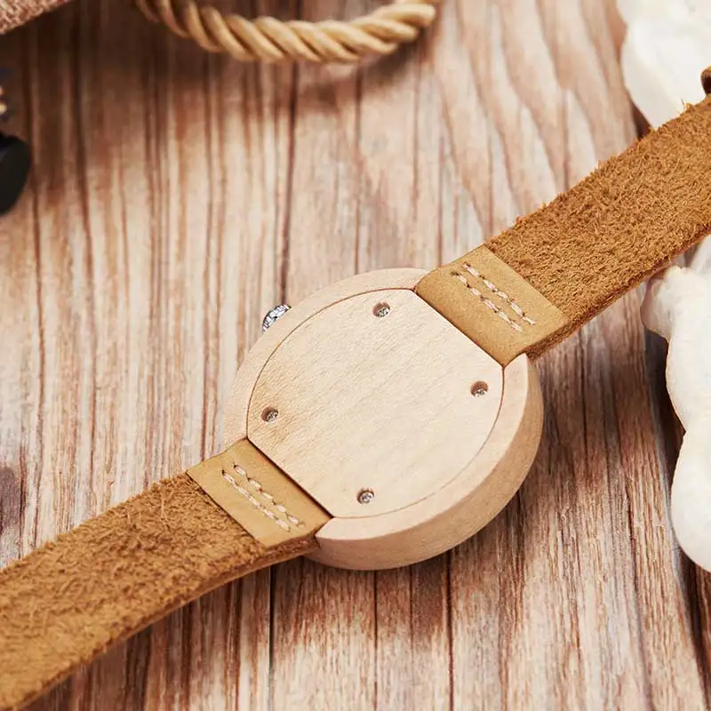 Наручные часы в корпусе из натурального дерева для женщин простые наручные часы деревянные дамы очарование небольшой браслет минималистский пояса из натуральной кожи группа часы