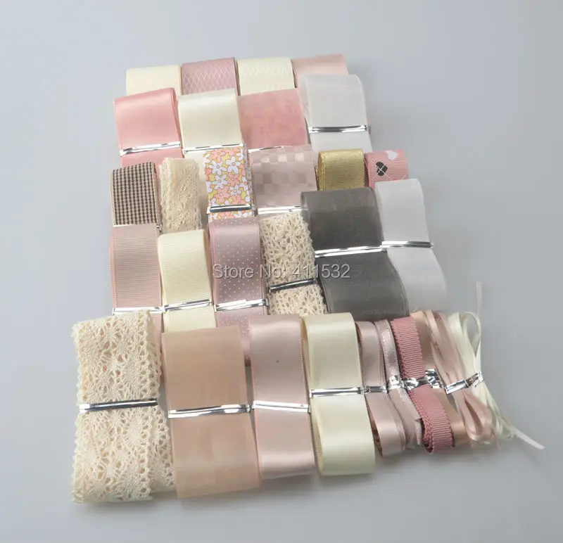 30 шт., милый розовый набор лент, аксессуары для волос, материал для рукоделия, кружева и ленты для рукоделия NL980