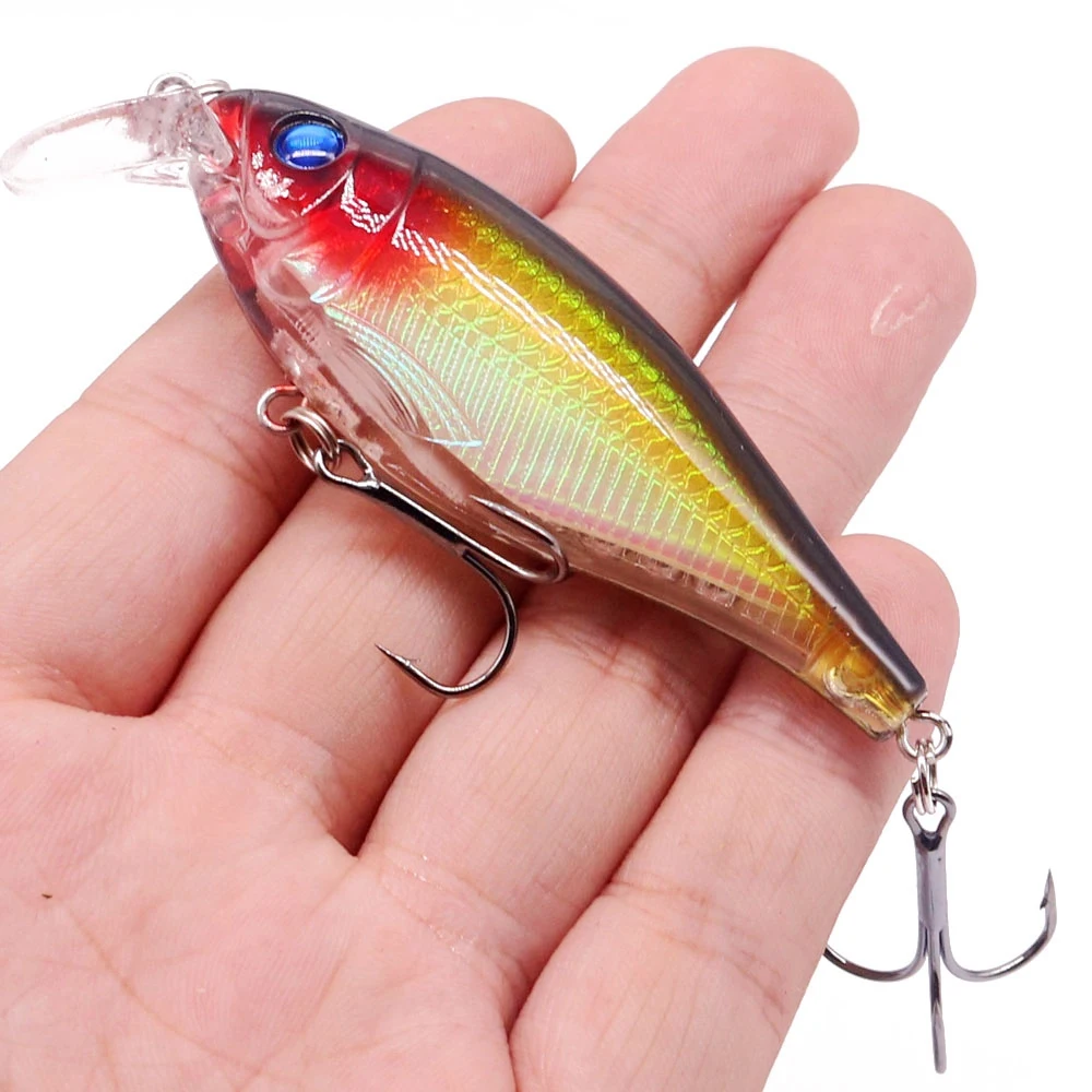 1Pcs Minnow Fishing Lure Wobblers 8.5cm 12.9g Crankbait Swimbait Treble