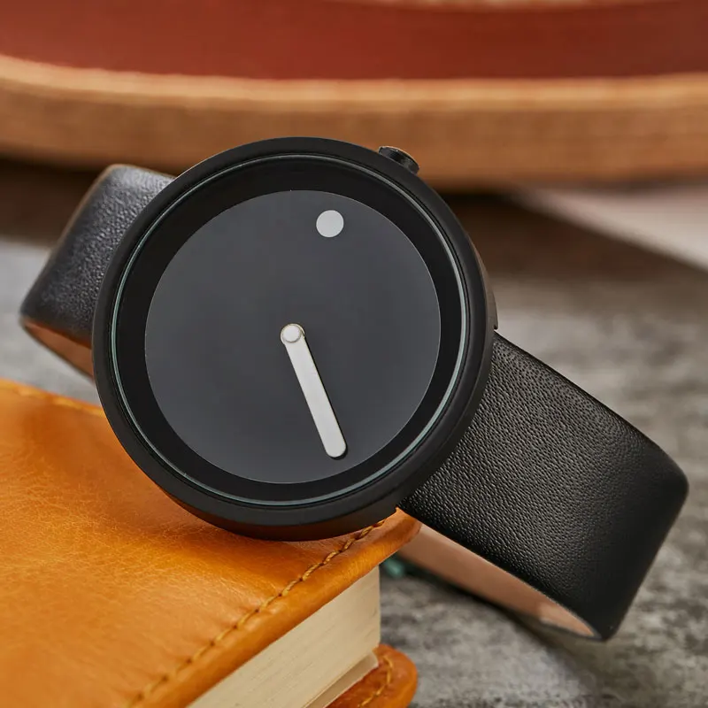 Креативные уникальные простые кварцевые модные часы крутые минималистичные Стильные наручные часы из нержавеющей стали в горошек и линии дизайнерские наручные часы