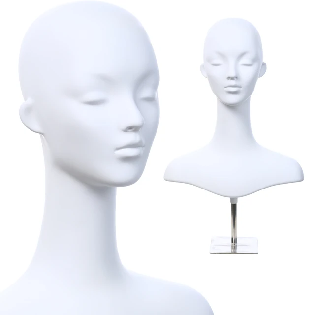 D30 White Head Mannequins For Female Hat Long Short Hair Wig Women D30 White Head Mannequins For Female Hat Long Short Hair Wig Women Model Show Gles Earring Mannequin Window Display