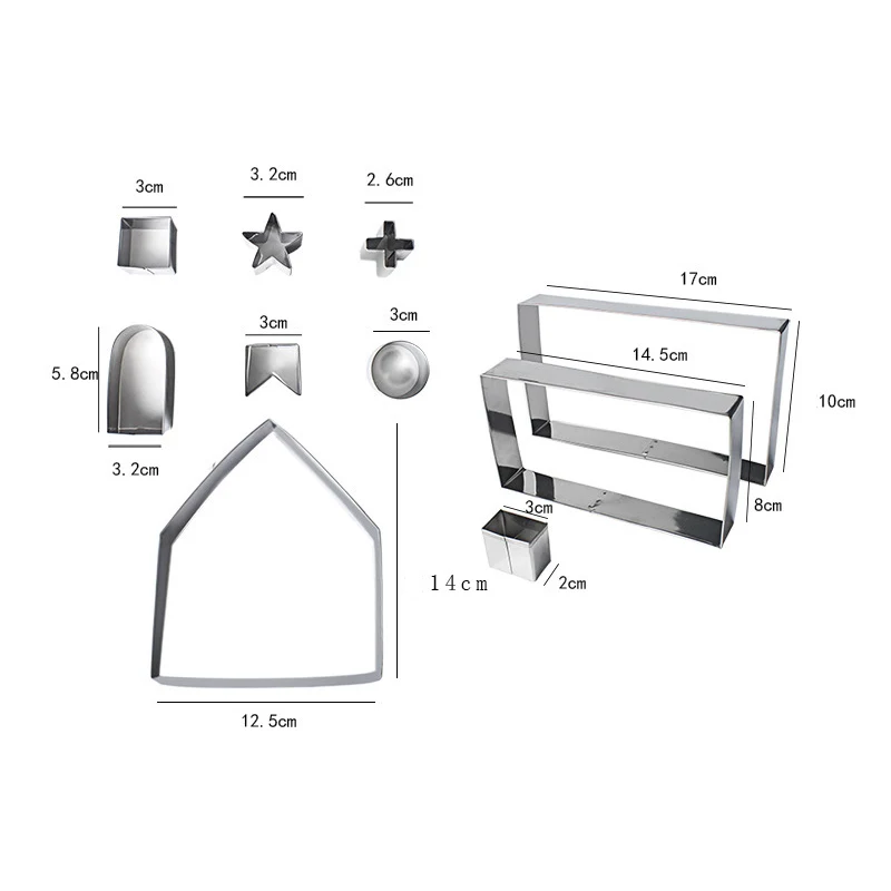 Инструменты для выпечки 3D стерео из нержавеющей стали формы для печенья Рождественский пряничный домик 10 шт набор