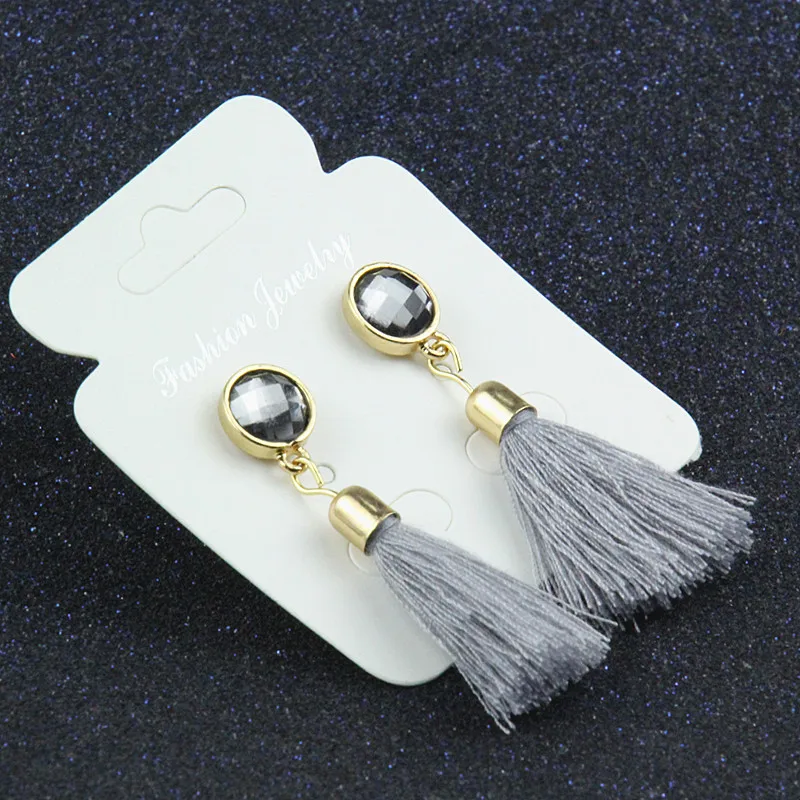 Женские длинные серьги с кисточками и стразами e083|long tassel earrings|tassel drop earringstassel earrings
