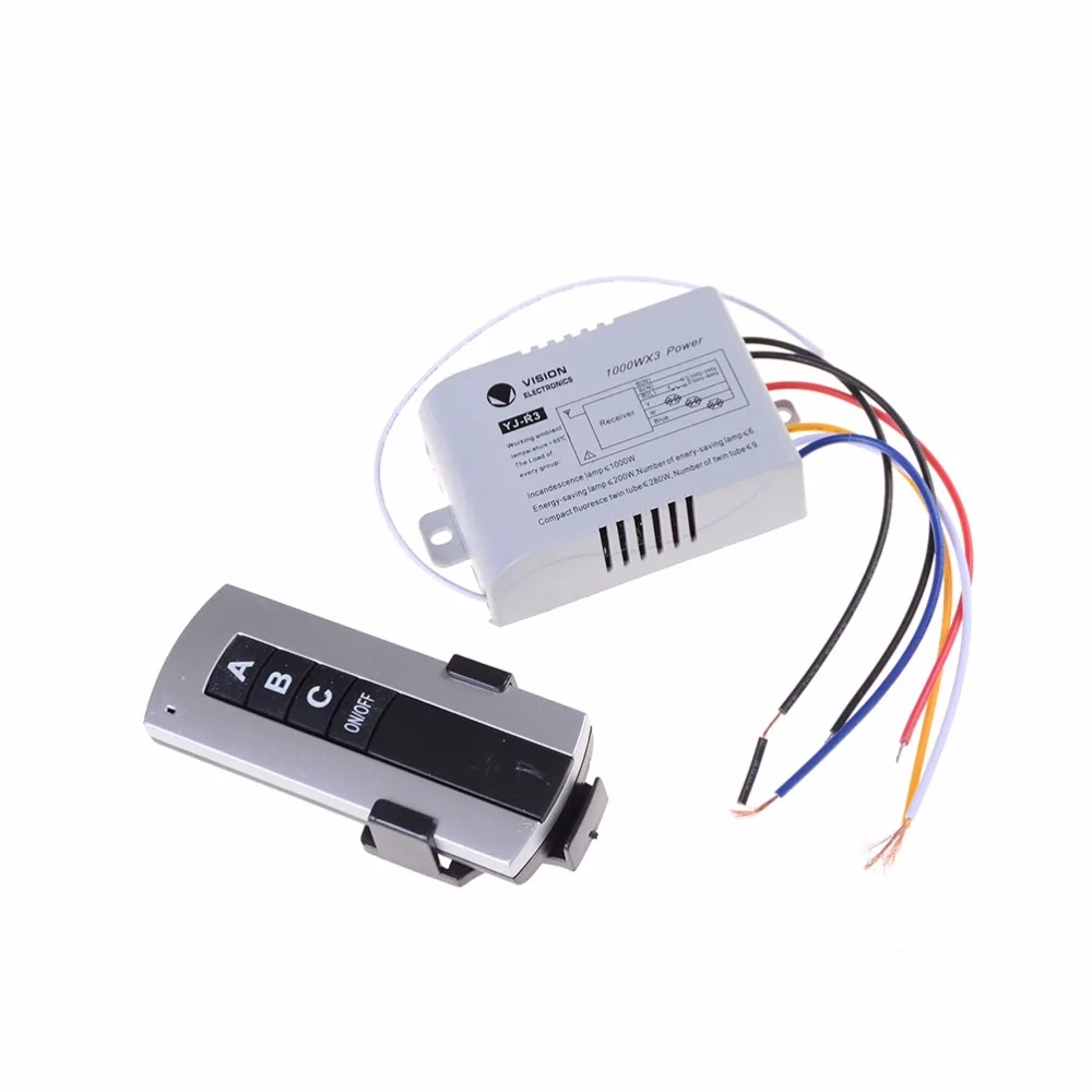 

1/2/3 Ways ON/OFF 220V Wireless Remote Control Switch Digital Remote Control Switch for Lamp & Light