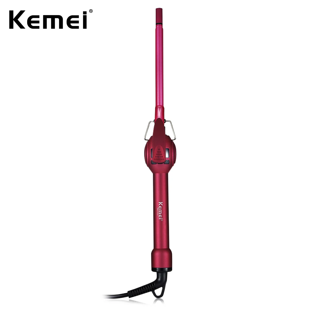 

Kemei-1023 LCD Curlers Conical Curling Iron Single Tube Ceramic Hair Curler Roller Electric Hair Waver Curly Hair Styling Tools