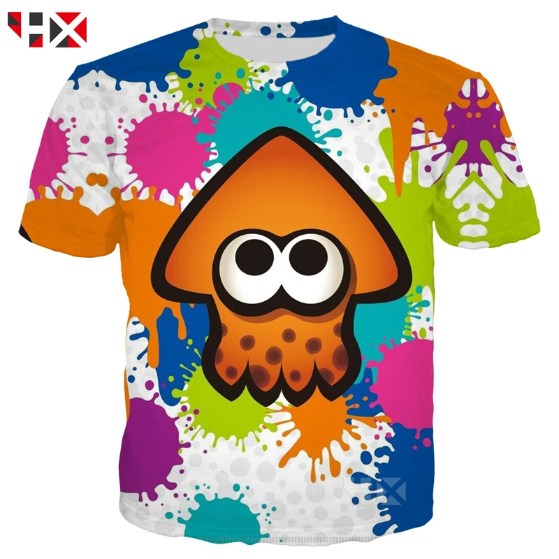 Летняя забавная Мужская футболка Splatoon Octopus 3D Футболка с принтом Мужская/женская футболка с осьминога Harajuku уличная одежда топы S37 - Цвет: T Shirt 1