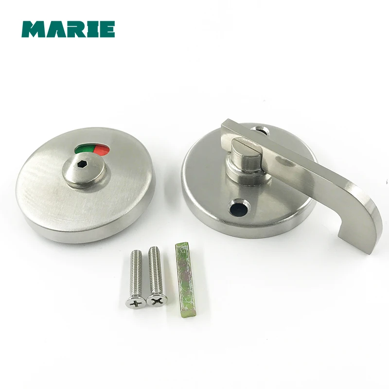 304 Stainless Steel Door Lock Instructions Public Restroom Toilet Partition Door Lock Vacant Engaged Indicator Bathroom