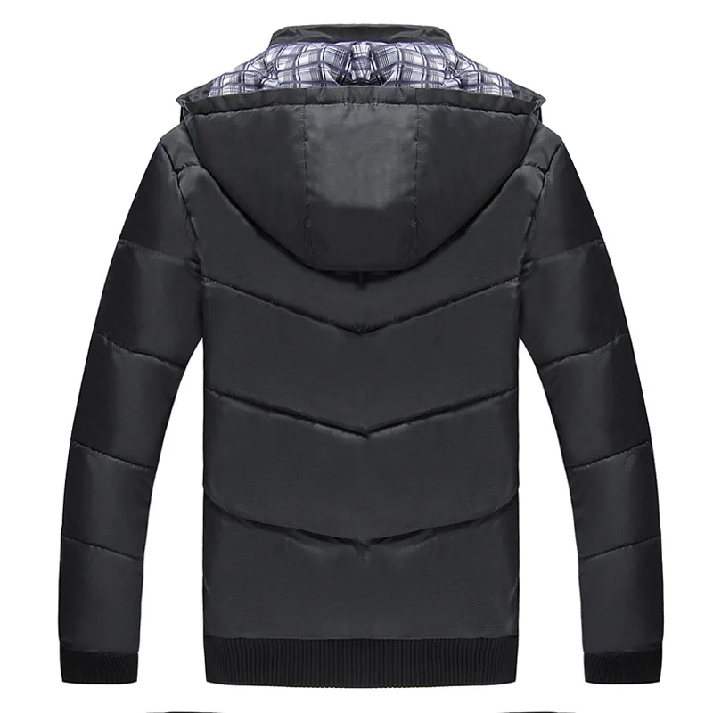 Новинка, брендовая мужская теплая зимняя куртка размера плюс M-4XL, мужские повседневные приталенные хлопковые куртки с капюшоном, мужские парки