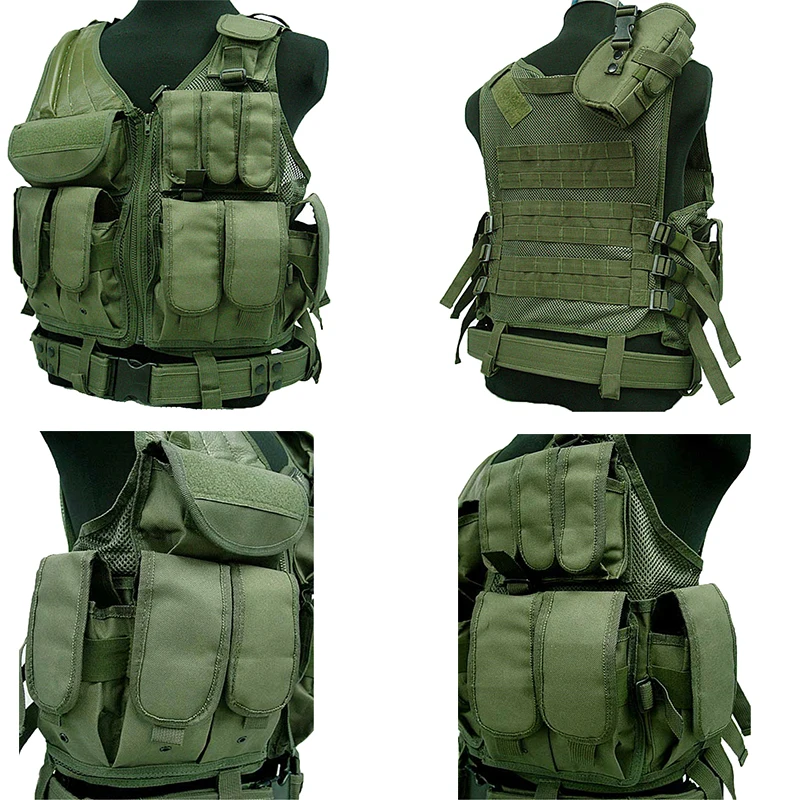 

Tactical Police Vest Multi Pockets Outdoor Camouflage Military Body Armor Sports Wear Hunting Vest Army Swat Molle Vest Black