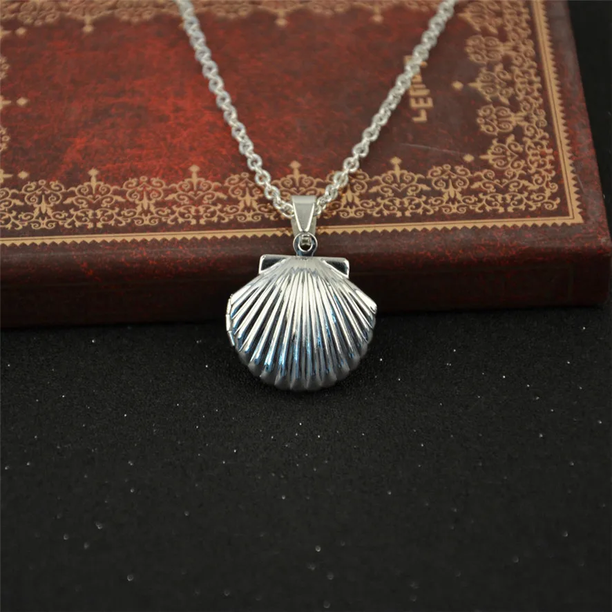 

2018 Best Price Seashell Locket Pendant Gold Locket Gold Brass Sea Shell Necklace 1035#1