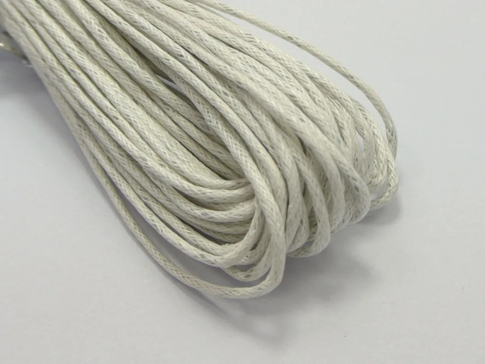 

50 Meters White Waxed Cotton Beading Cord 1.5mm Macrame Jewelry String