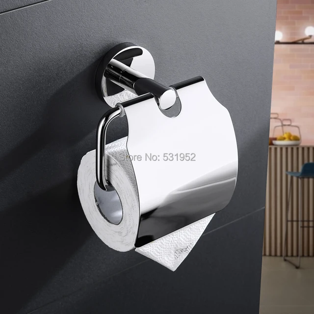 Matte Black Toilet Paper Holder with Phone Shelf Wall Mount Tissue Roll Hanger Stainless Steel Bathroom Aceessories Brushed Gold 3