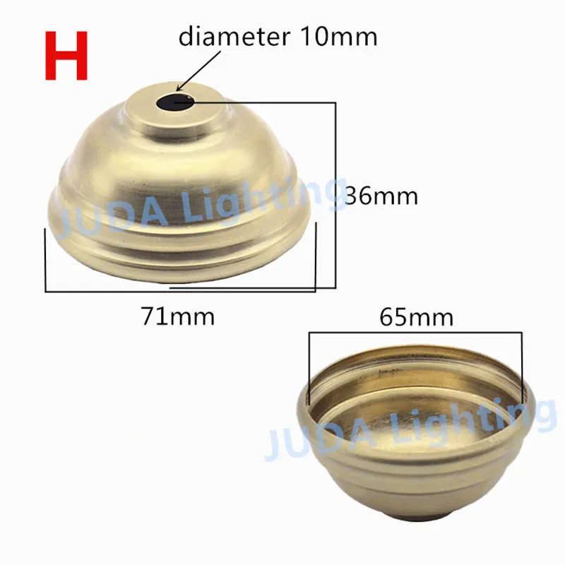 Медная металлическая крышка, латунная ламповая трубка, декоративная крышка M10, светильник с отверстием, декоративная фурнитура для люстры, светодиодный керамический светильник s