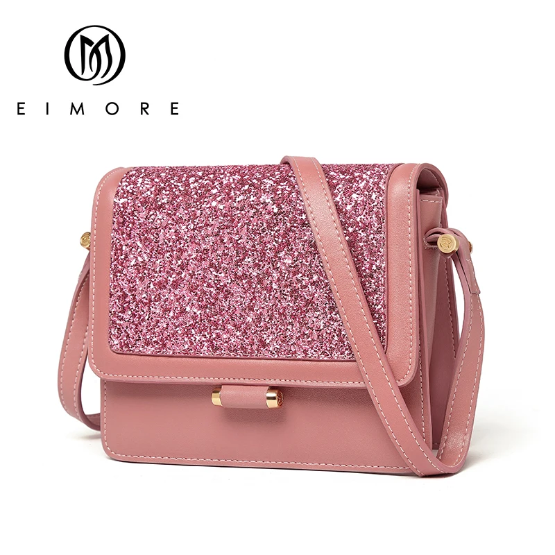 

EIMORE Summer Bags for Women 2018 Genuine leather Messnger Shoulder Bags Ladies Luxury Designer Sequins Crossbody Bag Female