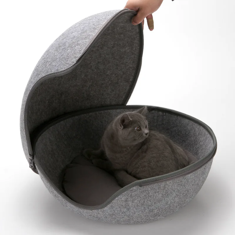 Goedkoop Bal Kat Bedden Nest Kat Huis Mand Huisdier Cave Grappig Ei Type Huisdier Nest Kat Huis Alle Seizoen ronde Kitten Gat Comfortabele Warm