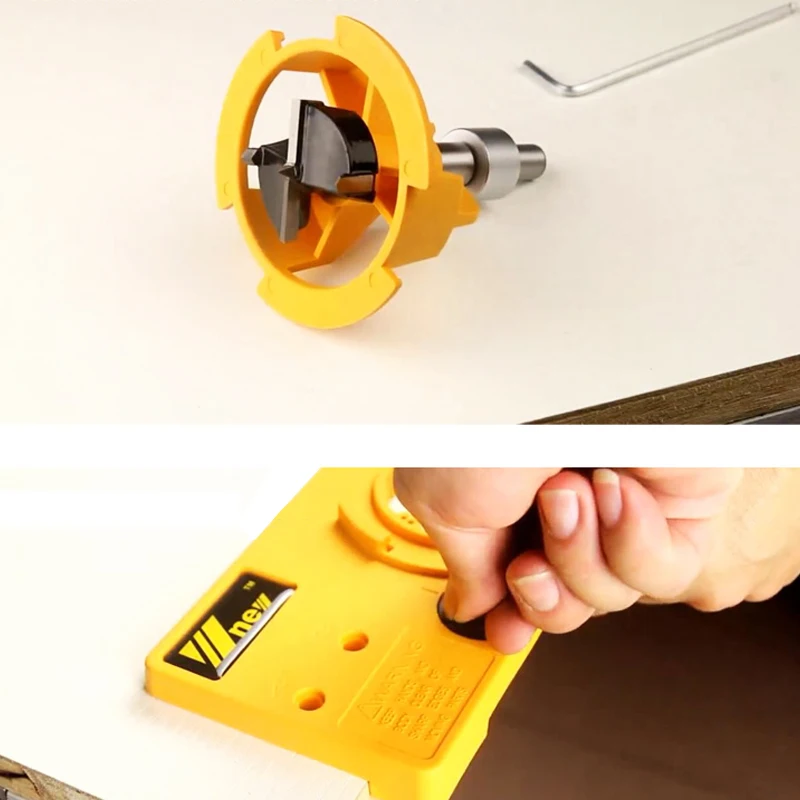 12 JDSR 35mm Concealed Hinge Jig Drill Guide Set Wood Hole Saw Drill Locator Door Boring Hole Template&Bit Positioner For Kreg Tools