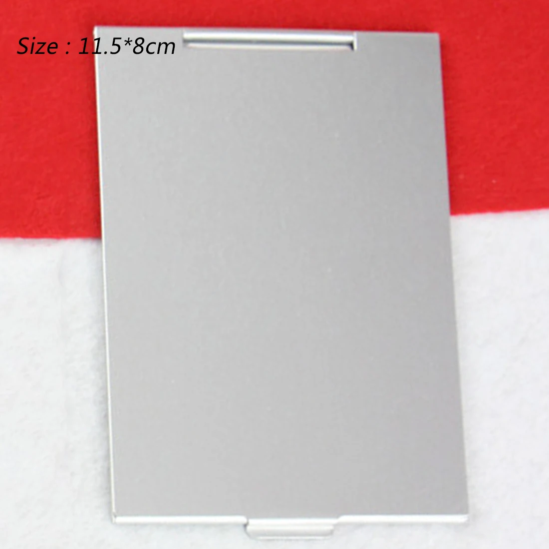 Серебряный ультра-тонкий складное зеркало для макияжа 1 шт. прямоугольный алюминий сплав крышка Небьющийся карманное косметическое