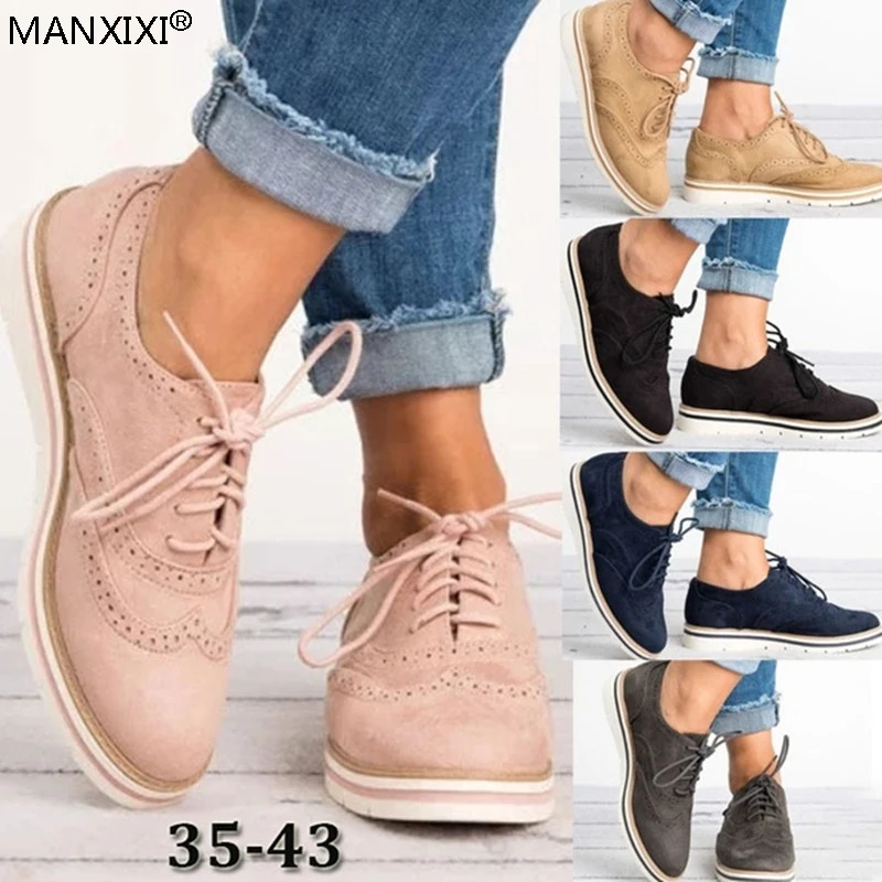 

2018 Autumn Spring shoes Women Flat shoe Hollow Platform Ladies Brogue Shoe For Female Lace Up Footwear Oxfords British Style