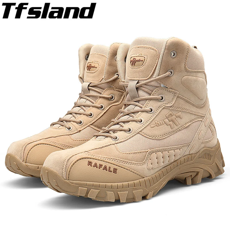 

Men Boots Autumn Winter Military Tactical Boots Men Desert Combat Boots Outdoor Leather Boots Waterproof Hiking Shoes Sneakers
