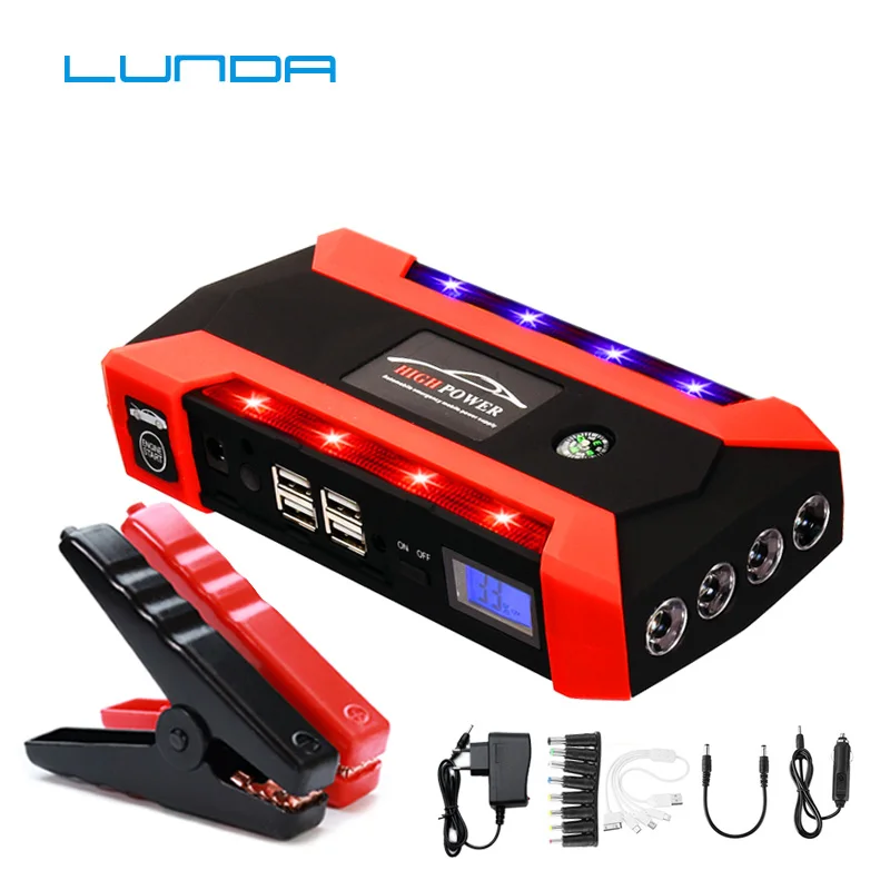 

Start Petrol 6.0L Diesel 4.0L- Best 800A Peak Current Car Jump Starter Starting Power Bank Auto Battery Portable Pack Booster