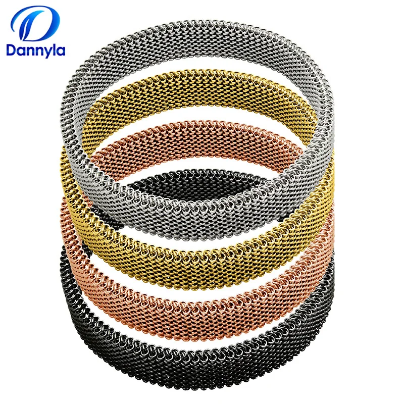 

Wholesale 10pcs/lot 10mm Stainless Steel Stretchable Stainless Steel Mesh Bracelets Fit 10mm Charms LSBR055