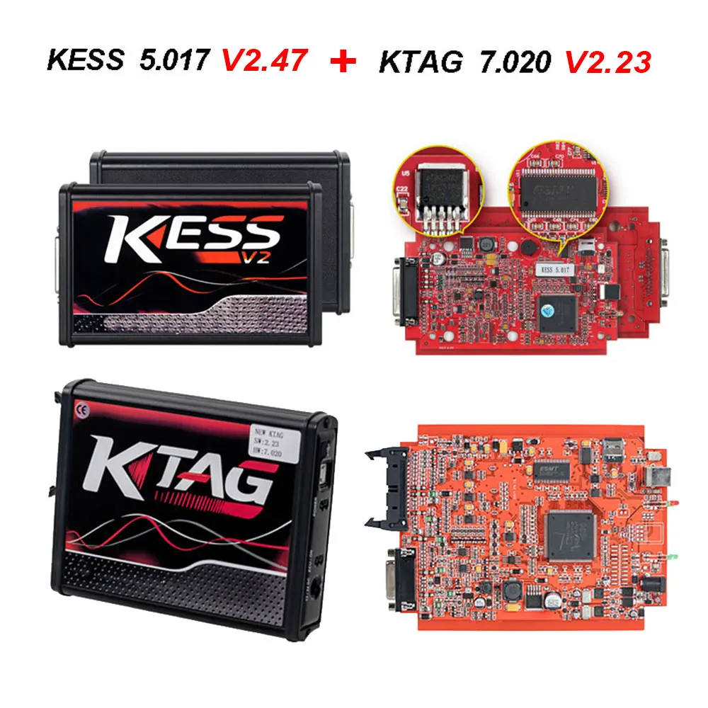 ЭБУ программист KESS V2 V5.017 V2.23 ЭБУ чип Тюнинг ЕС Мастер онлайн нет жетонов KTAG V2.25 менеджер Тюнинг Комплект для автомобиля грузовик - Цвет: KESS and KTAG