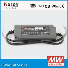 Подлинная Meanwell Светодиодный драйвер PWM-60-12 60 Вт 5А 12 В ШИМ выход IP67 PFC затемнения Питания